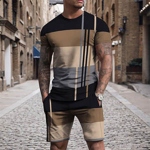 Ensemble de survêtement d'été pour homme, taille plus, de haute qualité, respirant, thermique, avec logo personnalisé brodé, marque privée - Product Image 2