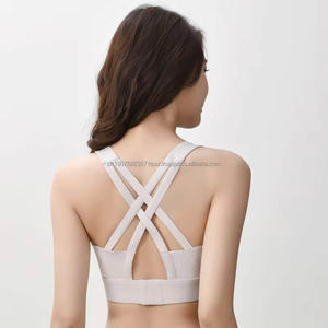 เสื้อชั้นในกีฬาผู้หญิงคุณภาพสูง ป้องกันแรงกระแทก สายไขว้หลัง ติดตะขอ ยืดหยุ่น ระบายอากาศได้ดี เหมาะสำหรับโยคะ วิ่ง ออกกำลังกายแบบกระชับรับแรงกระแทกสูง - Product Image 6