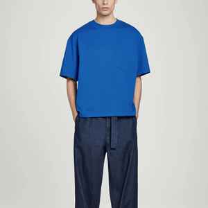 220g personalizado pesado grueso algodón hombres cuello alto Regular Fit cuello redondo negro hombro caído camiseta transpirable de secado rápido - Product Image 3