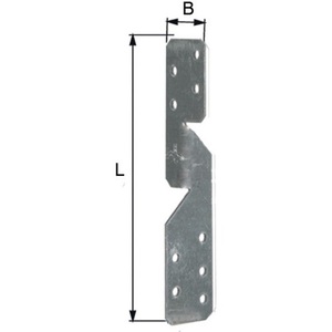 Ancrage de poutre GAH gauche/droite 250x33x2mm pour garages, auvents et abris de voiture - Lot de 50 - Product Image 1