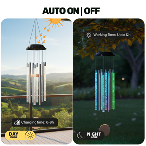 Homehop Lampe solaire à carillon éolien étanche à LED automatique avec changement de couleur Lampe de jardin solaire suspendue pour l'extérieur et la décoration intérieure - Product Image 5