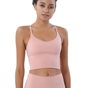 Sujetador Deportivo Ligero de alta resistencia para mujer, a prueba de golpes, Color sólido, suave, ajustado, entrenamiento cruzado, Jogging, ropa interior de Yoga - Product Image 1