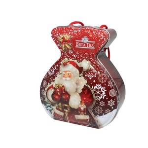 Durable Tinplate <b>Bag</b>-shaped Christmas Metal Cans with Screw Cap Reusable Storage <b>for</b> <b>Tea</b> Candies & Craft Party Favors - Product Image 6