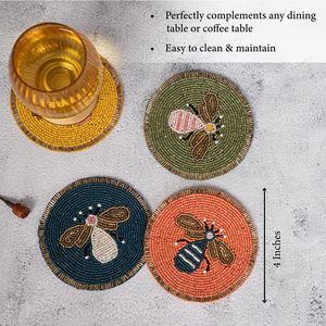 Almohadilla de posavasos con cuentas de yute redondo más vendida para comedor y hogar para mesa de boda accesorios de colocación de platos de comida - Product Image 2