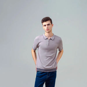 เสื้อโปโลผู้ชายผ้าคอตตอนถักแขนสั้นลำลองเสื้อกอล์ฟผ้าถักโลโก้ออกแบบได้ตามต้องการฤดูร้อน - Product Image 1