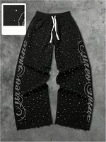 Pantalon de jogging ample et décontracté pour homme en sergé 100 % coton délavé, léger, respirant et écologique, style streetwear