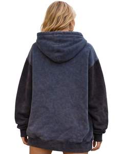 Sweat à capuche oversize pour femme, style streetwear, en molleton, avec motif de grimpeur de la mort gothique noir délavé par le fabricant - Product Image 4