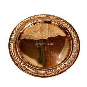 Meilleures ventes Décoration de table Couverts en métal Vaisselle et vaisselle Assiettes de présentation pour le service des aliments Assiette ronde argentée - Product Image 4