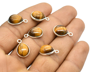 17X11mm ขั้วต่อพลอยตาเสือ (1ห่วง) ทอง18K & เงินสเตอร์ลิงชุบจำนวนมากสำหรับ C134-135ทำเครื่องประดับ - Product Image 2