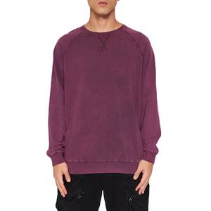 Sweat-shirt délavé à l'acide pour homme, 200 GSM, coton léger, col rond décontracté, vintage, personnalisable, OEM, marque privée, usine de vêtements - Product Image 1