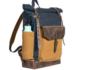 Sac à dos en toile de cuir de qualité supérieure, léger et souple, pour la randonnée en plein air, l'école, le travail, les voyages, unisexe, durable, multi-poches, vintage - Product Image 4