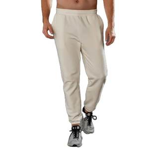Pantalones de chándal de felpa francesa de algodón pesado de alta calidad personalizados, pantalones de chándal bordados con cordón liso 350 GSM para hombres - Product Image 1