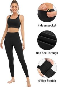Legging décontracté de gymnastique pour femmes 100% coton tissu respirant taille haute/basse Logo personnalisable meilleur prix Service OEM vente en gros - Product Image 3
