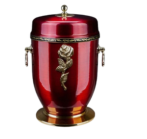 Bande finie enduite de poudre blanche Fournitures funéraires Prix d'usine en gros Urne funéraire en métal de style adulte - Product Image 3