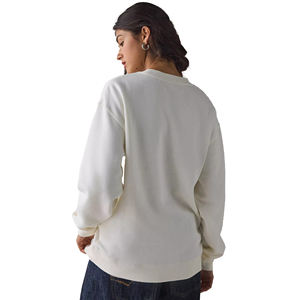 Custom Print Embroidery Winter Front Logo Womens Hoodies & Sweatshirts <b>Crewneck</b> 100% Cotton Streetwear - Product Image 4