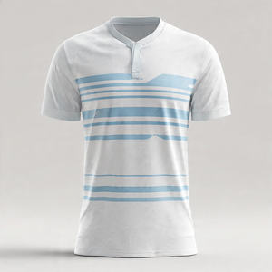 Maillot de football à rayures à boutons, sublimation, 100% polyester, imprimé, haut de maillot de football, haut de football imprimé pour adultes - Product Image 4