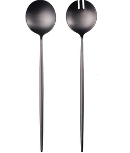 Serveur de salade en métal plaqué or dans un nouveau Design cuillère et fourchette à salade en métal dans un nouveau Look serveur de salade en métal pour la cuisine et le mariage - Product Image 4