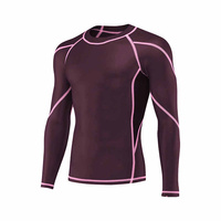 Camiseta de Compresión de Manga Larga para Hombre, Protección UV, Secado Rápido, Transpirable, Cuello Redondo, Ajuste Ceñido, Logotipo Personalizado, Ropa para Correr