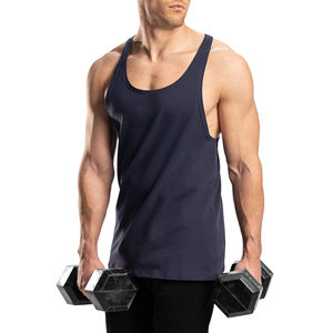 Débardeurs pour hommes en maille respirante, grande taille, séchage rapide, vêtements de sport actifs, polyester/coton, uni, sportif, musculation, entraînement - Product Image 3