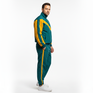 Ensemble de survêtement deux pièces pour homme, veste zippée sportive personnalisée, pantalon slim, respirant, imprimé, vêtements de sport décontractés, taille XL, vente en gros OEM - Product Image 3