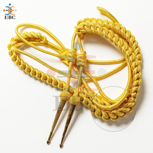 Thân Thiện Với Môi Nylon Polyester Vai Dây Aiguillette Nút Vòng Vàng Bạc Pháp Vàng Vàng Dây Kim Loại Fourragere Trích dẫn - Product Image 1