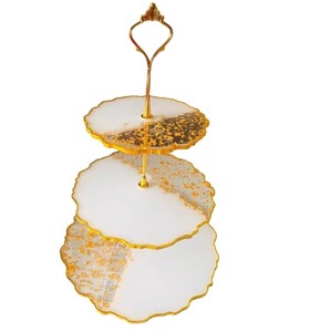 Soporte de lujo para pasteles en blanco y negro, soporte decorativo para postres para recepción de bodas, fiesta de té de cumpleaños y eventos de La India - Product Image 5