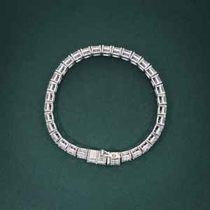 Pulsera de tenis de corte princesa de Plata de Ley 925, Diamante de moissanita de quilates con chapado en plata, regalo especial de San Valentín - Product Image 2