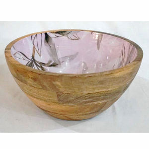 Venta al por mayor forma redondeada Frutero de madera pegatina esmalte Natural Acacia cuenco de madera para servir comida accesorios de vajilla - Product Image 6