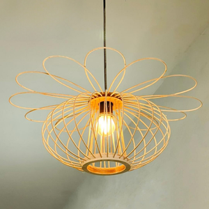 Abat-jour en rotin léger en bambou bon marché Vente en gros Abat-jour suspendu Installation facile pour ajouter de la texture et de la chaleur à n'importe quel espace - Product Image 3