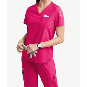 Custom Branding Uniforms High Demand Wholesale Women's <b>Scrub</b> <b>Set</b> Stylish Soft Straight Fit Cargo Pockets Medical Staff <b>Scrub</b> <b>Set</b> - Product Image 4