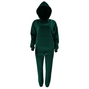 Logo personnalisé grande taille tenue décontracté mode 2 pièces ensemble jogger sweat pantalons de survêtement coton survêtement pour femmes - Product Image 4