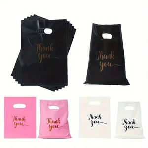 Sac à provisions découpé à l'emporte-pièce de haute qualité sac en plastique imprimé de logo personnalisé, sac de vêtement de cadeau - Product Image 5