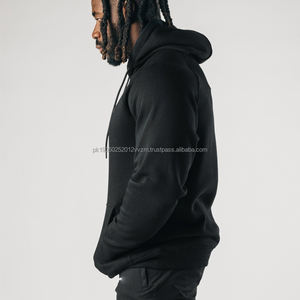 Sweat-shirt à capuche pour homme, poids lourd 500 g/m², 100 % coton, noir, polaire vierge, surdimensionné, personnalisable, directement de l'usine - Product Image 2