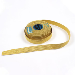 OEM 2mm 50mm oro metálico Jacquard encaje ajuste hoja de roble Mylar trenza plana Galloon Tressee cinta para accesorios de zapatos al por mayor - Product Image 6