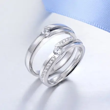 Trendy Zilveren Ringen Sieraden Vrouwen Wit En Verguld Aanslag Gratis Zirkonia Ringen 925 Sterling Zilver