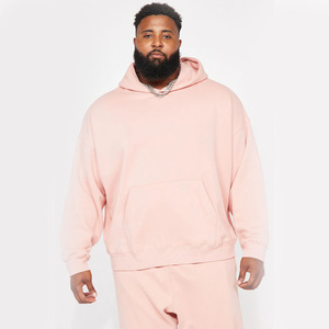 2023 pulls à capuche personnalisés hommes couleur rose 400 GSM sweats à capuche en molleton avec poche kangourou à vendre à bas prix - Product Image 2