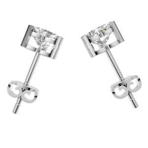 Boucles d'oreilles clous en moissanite cœur 0,7 ct, or 14 carats, quatre griffes, bijoux de luxe pour femme, pour mariage, anniversaire, fête, cadeau - Product Image 3