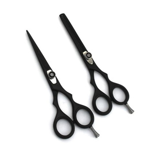 Juego de tijeras de peluquero profesionales de acero inoxidable, Material J2 negro, tijeras de corte de pelo y peluquería para salones - Product Image 1