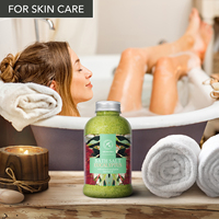 Aromatika Eucalyptus Sel de mer naturel en cristaux pour le bain des adultes 600g Pot en plastique Huile essentielle stimulante Plantain