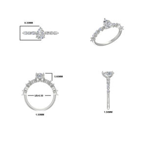 Diamant 1.50 Ct Bague de Fiançailles Moissanite Diamant Poire Ronde et Forme Marquise en Argent Sterling Vente en Gros OEM - Product Image 5