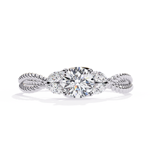 Anillo de oro rosa de 14K con diamantes cultivados en laboratorio, con certificación IGI corte brillante, color de la claridad VVSVS, joyería brillante elegante - Product Image 4