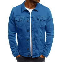 Veste pour hommes de couleur unie confortable grande taille design personnalisé prix de gros veste en jean délavé élégant pour hommes de BD