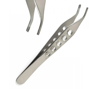 Pinzas dentales quirúrgicas Adson marrones (estilo de orificio), fórceps de tejido, dentado recto, mango de 7x7 con agujeros, instrumento quirúrgico - Product Image 3