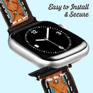 Correa de reloj de piel de vaca de grano superior de 20mm personalizada, repuesto transpirable para accesorios de moda occidental para vaqueros y vaqueras - Product Image 2