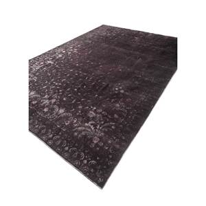 Alfombra de Lana y Seda Anudada a Mano en Gris Azalea y Negro, con Patrón Floral y Abstracto, Rectangular, Modelo para Pasillo, Dormitorio - Pae-6149 - Product Image 2