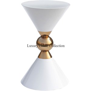 Mesa auxiliar de Metal de diseño de hojas, forma cuadrada de Color dorado, Diseño Artesanal, aspecto elegante, hierro, hecho al precio más bajo de la India - Product Image 4