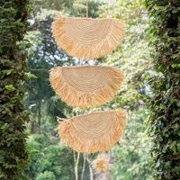 Meilleure vente 2023 gros Boho Floc Seagrass Parade tenture murale-Boho Chic tissé décor, artisanat Seagrass Wall Art Accent