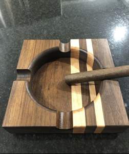 ModernHANDICRAFT, Cenicero de madera de resina epoxi con logotipo personalizado, recién llegado, Cenicero portátil para interiores y exteriores, Junta decorativa hecha a mano - Product Image 1