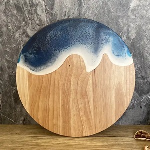 Sang trọng tinh tế tre thớt độc đáo nhựa Epoxy charcuterie pho mát Hội Đồng Quản Trị màu xanh lửa Tím sóng thiết kế cho thực phẩm sử dụng - Product Image 1