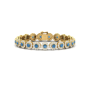 Pulsera de zafiro y diamantes de corte redondo de 11,43 quilates con joyería fina de Metal de oro macizo de 10K y 14K a la venta - Product Image 5